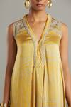 Myoho_Yellow Printed Asymmetric Tunic _Online_at_Aza_Fashions
