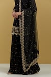 Shop_Ikshita Choudhary_Black Georgette Embroidery Sequin Sharara _Online_at_Aza_Fashions