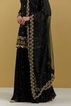 Ikshita Choudhary Black Net Embroidery Sequin And Cutdana Hand Dupatta Online at Aza Fashions Ikshita Choudhary_Black Net Embroidery Sequin And Cutdana Hand Dupatta_Online_at_Aza_Fashions