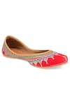 Samyukta Singhania_Red Embroidered Geometric Juttis _Online_at_Aza_Fashions