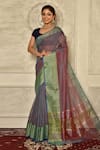 Buy_Adara Khan_Multi Color Banarasi Cotton Silk Saree_at_Aza_Fashions