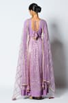 Shop_Rishi and Vibhuti_Purple Chanderi Silk And Net Woven & Embroidery Riwaayat Anarkali With Dupatta _at_Aza_Fashions