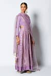 Rishi and Vibhuti_Purple Chanderi Silk And Net Woven & Embroidery Riwaayat Anarkali With Dupatta _Online_at_Aza_Fashions