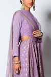 Buy_Rishi and Vibhuti_Purple Chanderi Silk And Net Woven & Embroidery Riwaayat Anarkali With Dupatta _Online_at_Aza_Fashions