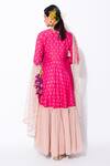 Shop_Rishi & Vibhuti_Pink Georgette Catherine Angrakha Anarkali With Dupatta_at_Aza_Fashions