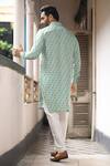 Shop_Priyanka Haralalka_Blue Silk Bourette Printed Floral Kurta Set _at_Aza_Fashions
