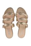 Buy_Vanilla Moon_Gold Alexis Strappy Leather Flats_at_Aza_Fashions