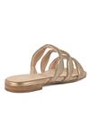 Shop_Vanilla Moon_Gold Alexis Strappy Leather Flats_at_Aza_Fashions