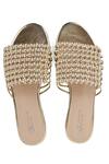 Buy_Vanilla Moon_Gold Anna Woven Open Toe Flats_at_Aza_Fashions