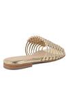 Shop_Vanilla Moon_Gold Anna Woven Open Toe Flats_at_Aza_Fashions