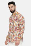 Buy_Mayank Modi - Men_Beige Linen Printed Floral Shirt _Online_at_Aza_Fashions