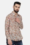 Mayank Modi - Men_Grey Fine Muslin Printed Paisley Floral Shirt  _Online_at_Aza_Fashions