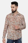 Shop_Mayank Modi - Men_Grey Fine Muslin Printed Paisley Floral Shirt  _Online_at_Aza_Fashions