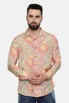 Shop_Mayank Modi - Men_Multi Color Fine Muslin Printed Floral Shirt _Online_at_Aza_Fashions