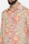 Mayank Modi - Men_Multi Color Fine Muslin Printed Floral Shirt _at_Aza_Fashions