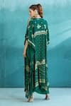 Mandira Wirk_Emerald Green Chiffon And Embroidery Foil Cape & Draped Skirt Set _Online_at_Aza_Fashions