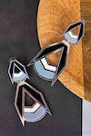 Buy_Prachi Gupta_Grey Double Drop Acrylic Earrings _Online_at_Aza_Fashions