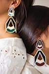 Prachi Gupta_Green Acrylic Drop Earrings _Online_at_Aza_Fashions