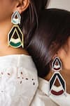 Prachi Gupta_Brown Geometric Acrylic Drop Earrings _Online_at_Aza_Fashions