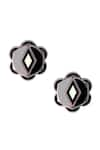 Prachi Gupta_Grey Floral Ear Studs _Online_at_Aza_Fashions