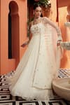 Niamh By Kriti_Ivory Georgette And Net Lining Shantoon Embroidery Dabka Anarkali With Dupatta _at_Aza_Fashions