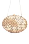 Buy_A Clutch Story_Gold Embroidery Honeycomb Sequin Clutch _Online_at_Aza_Fashions