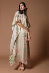 Rohit Bal_Green Lining Organza Printed Floral Round Kaftan _Online_at_Aza_Fashions