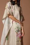 Buy_Rohit Bal_Green Lining Organza Printed Floral Round Kaftan _Online_at_Aza_Fashions