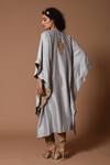 Shop_Rohit Bal_Grey Chanderi Embroidery Floral Round Kaftan Tunic And Pant Set  _at_Aza_Fashions
