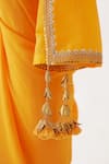 Shop_Nikasha_Yellow 100% Viscose Georgette And Pure Raw Silk Gota, Ombre Saree With Blouse _Online_at_Aza_Fashions