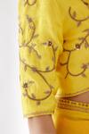 Shop_Nikasha_Yellow 100% Viscose Georgette And Pure Raw Silk Gota, Ombre Saree With Blouse _Online_at_Aza_Fashions