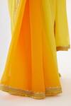 Nikasha_Yellow 100% Viscose Georgette And Pure Raw Silk Gota, Ombre Saree With Blouse _at_Aza_Fashions