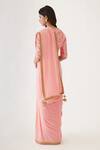 Shop_Nikasha_Pink 100% Viscose Georgette And Pure Raw Silk Gota, Ombre Saree With Blouse _at_Aza_Fashions