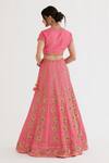 Shop_Nikasha_Fuchsia Floral Embroidered Lehenga Set _at_Aza_Fashions