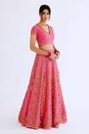 Nikasha_Fuchsia Floral Embroidered Lehenga Set _Online_at_Aza_Fashions