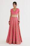 Buy_Nikasha_Fuchsia Floral Embroidered Lehenga Set _Online_at_Aza_Fashions