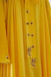 Shop_Nikasha_Yellow 100% Viscose Crepe Embroidered Dabka And Sequin Work High Cape Tiered Dress _Online_at_Aza_Fashions