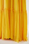 Nikasha_Yellow 100% Viscose Crepe Embroidered Dabka And Sequin Work High Cape Tiered Dress _at_Aza_Fashions