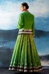 Shop_Rajdeep Ranawat_Green Jacket- Duchess Satin Leela Abstract Print Lehenga And Jacket Set_at_Aza_Fashions