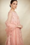 Buy_Astha Narang_Pink Organza Floral Boat Embroidered Anarkali Palazzo Set _Online_at_Aza_Fashions