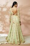 Tamanna Punjabi Kapoor_Green Georgette Embroidery Resham Broad Mirror Anarkali With Dupatta  _Online_at_Aza_Fashions