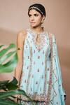 Shop_Tamanna Punjabi Kapoor_Blue Georgette Embroidered Kurta Sharara Set_at_Aza_Fashions