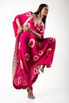 Shop_Nupur Kanoi_Fuchsia Crepe Hand Dyed And Embroidered Polka Dots & Jumpsuit Set  _Online_at_Aza_Fashions