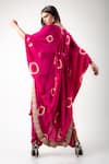 Nupur Kanoi_Fuchsia Crepe Hand Dyed And Embroidered Polka Dots & Jumpsuit Set  _at_Aza_Fashions