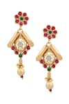 Buy_Samyukta Singhania_Gold Plated Carved And Stone Embellished Long Necklace Set _Online_at_Aza_Fashions