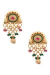 Samyukta Singhania_Multi Color Pearl Figurine Carved Long Pendant Necklace Set _at_Aza_Fashions