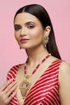 Samyukta Singhania_Multi Color Pearl Figurine Carved Long Pendant Necklace Set _Online_at_Aza_Fashions