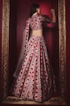 Shop_Ridhi Mehra_Beige Raw Silk And Net Print & Embroidery Charmaine Bridal Lehenga Set _at_Aza_Fashions