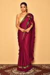 Arihant Rai Sinha_Purple Chiffon Pre-draped Saree For Women_Online_at_Aza_Fashions
