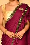 Buy_Arihant Rai Sinha_Purple Chiffon Pre-draped Saree For Women_Online_at_Aza_Fashions